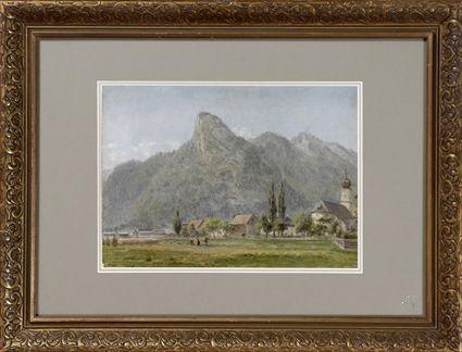 Appraisal: Continental School th C Bavarian Alps with Village Oil on