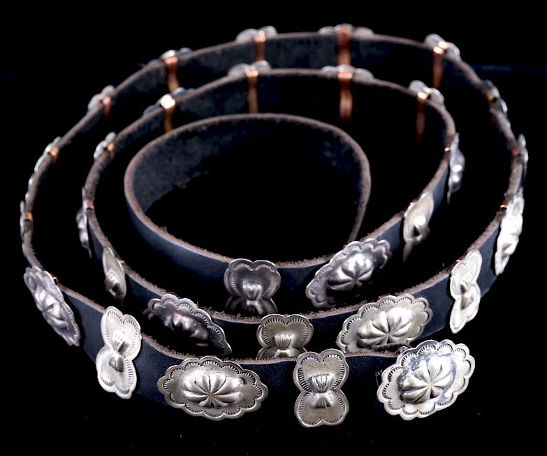 Appraisal: Navajo Second Phase Sterling Butterfly Concho Belt For sale in