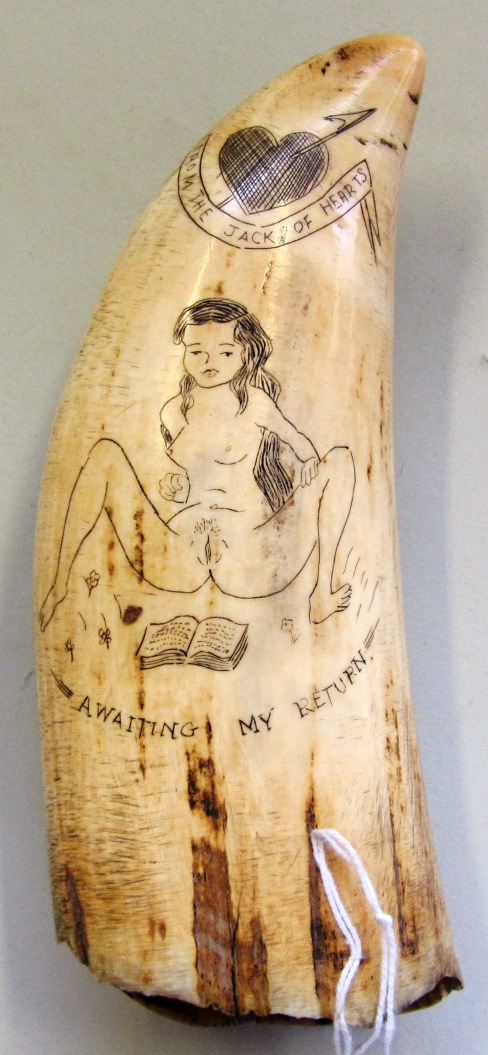 Appraisal: A Scrimshaw whales tooth the tooth th century the decoration