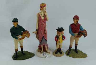 Appraisal: Unmarked resin figures of a lady comical fox and two