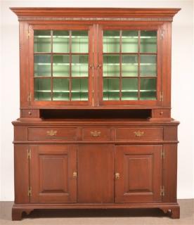 Appraisal: PA Chippendale Hepplewhite Walnut Dutch Cupboard Pennsylvania Chippendale Hepplewhite Transitional