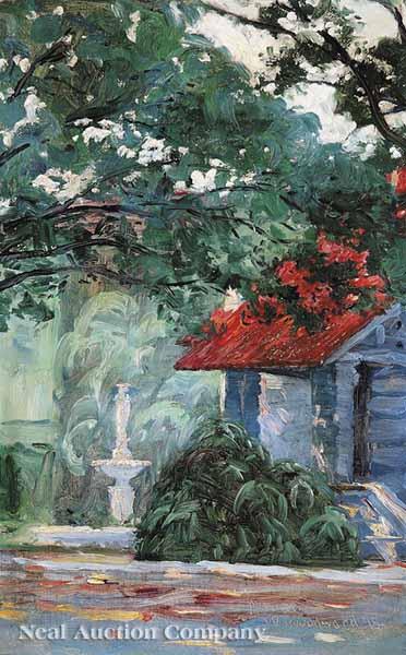 Appraisal: William Woodward American New Orleans - The Lotus Fountain Newcomb