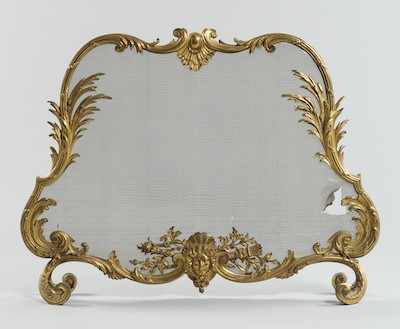 Appraisal: A French Gilt Metal Fire Screen The frame in a