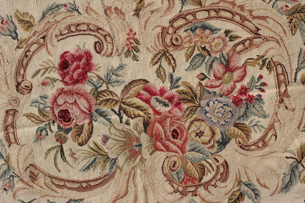 Appraisal: Floral Needlepoint Rug '- x '- Classical Style Floral Wool