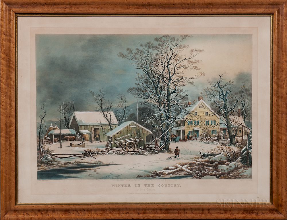 Appraisal: Currier Ives Lithograph Winter in the Country A Cold Morning