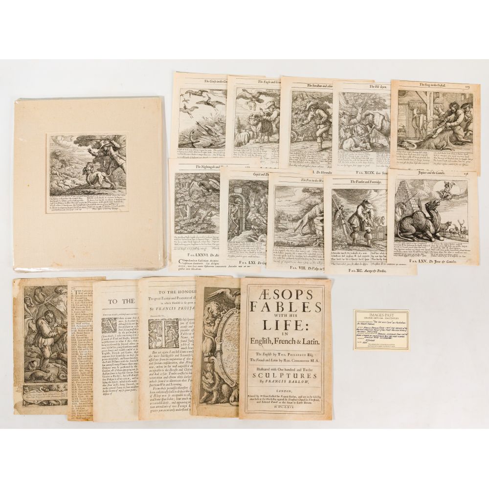 Appraisal: FRANCIS BARLOW BRITISH C - AESOP S FABLES ENGRAVING ASSORTMENT