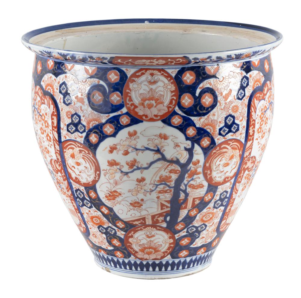 Appraisal: JAPANESE MEIJI PERIOD POLYCHROME PORCELAIN PLANTER CIRCA HEIGHT DIAMETER AT