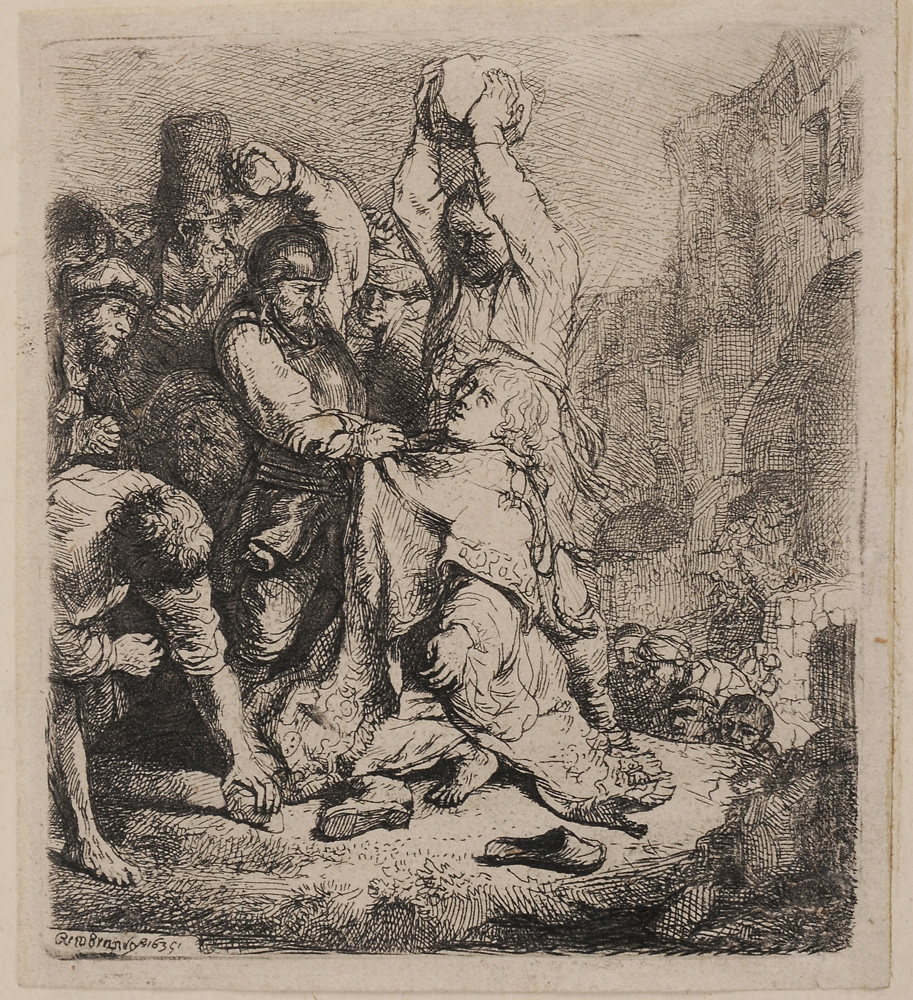 Appraisal: Rembrandt van Rijn Dutch - The Stoning of Stephen Basan