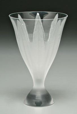 Appraisal: Lalique Campanule vase frosted leaf design on clear ground base