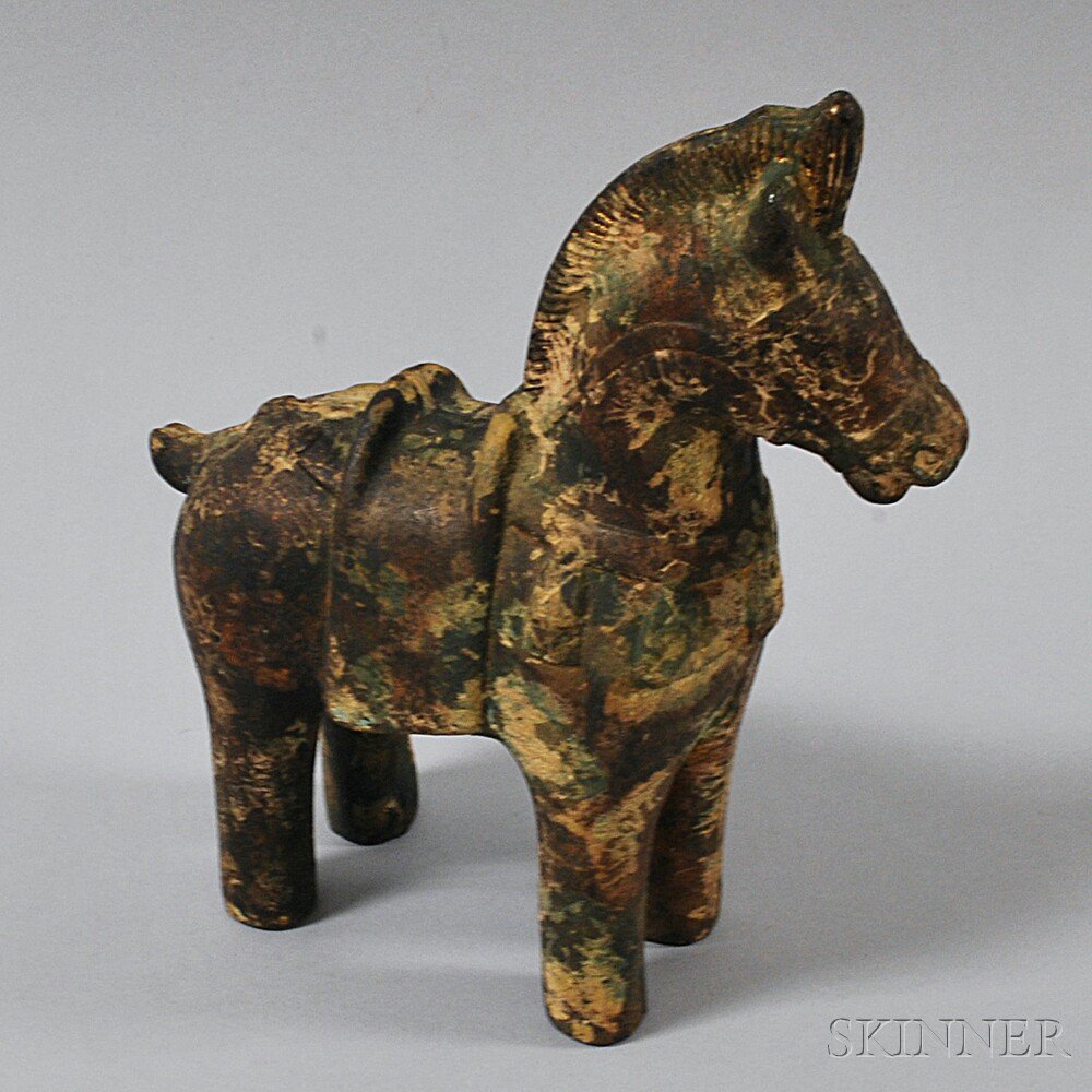 Appraisal: Archaic-style Cast Metal Horse with thick encrustation and gilt to