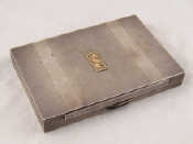 Appraisal: Asprey An engine turned silver vanity box with gilt internal