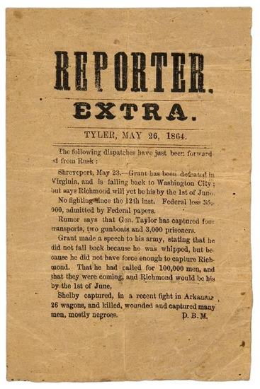 Appraisal: OVERLAND CAMPAIGN Reporter Extra Grant has been defeated in Virginia