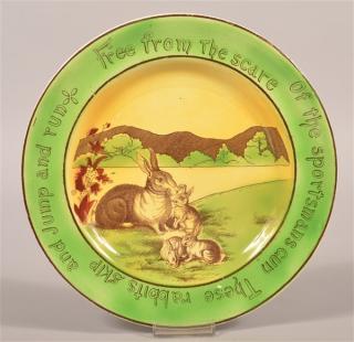 Appraisal: St Augustine Ware Rabbit Transfer Decorated Plate St Augustine Ware