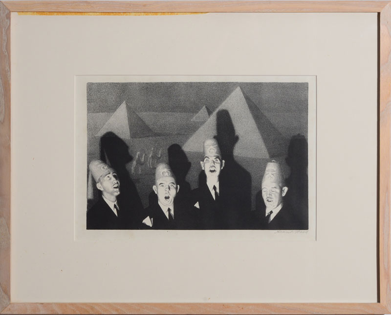 Appraisal: GRANT WOOD - SHRINERS QUARTET Lithograph in black on wove