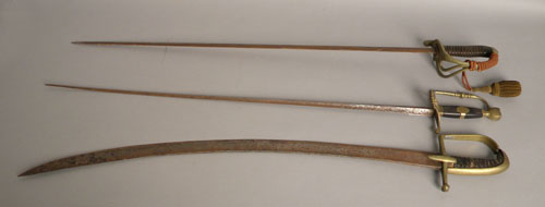 Appraisal: Three cavalry sabers th c