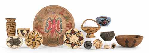 Appraisal: Group of Native American and other woven baskets and a