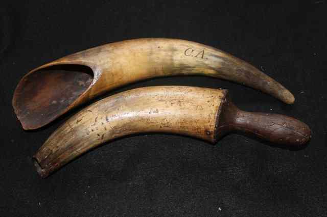 Appraisal: A RUSTIC HORN with elm handle inscribed C A th