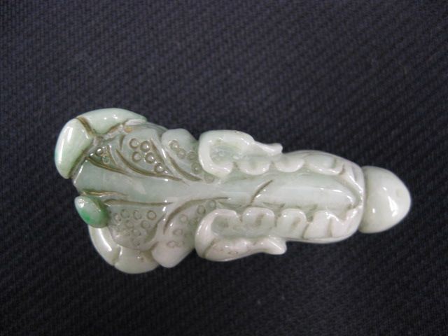 Appraisal: Chinese Carved Jade Pendantof a cabbage rose excellent