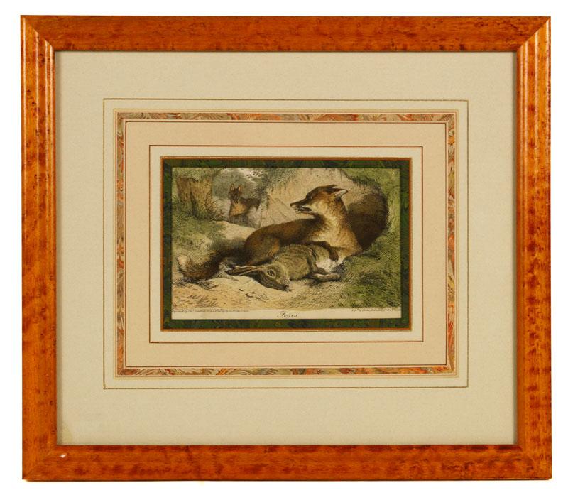 Appraisal: - Hunting Scene Lithographs Four hunting scene lithographs to include