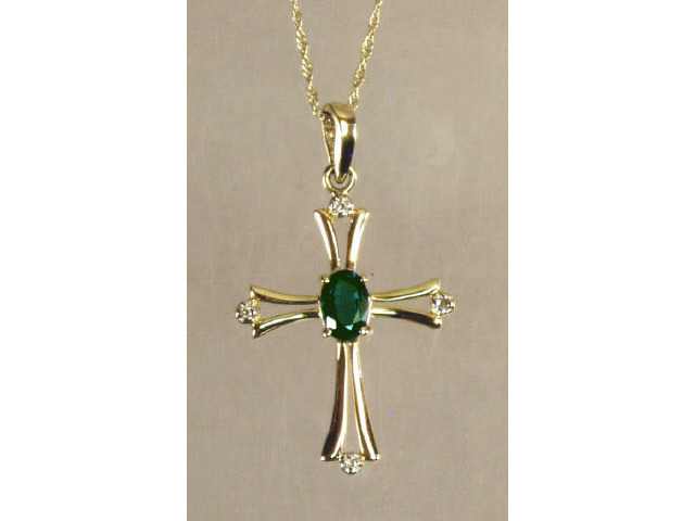 Appraisal: Superb ladies karat yellow gold cross pendant set with created