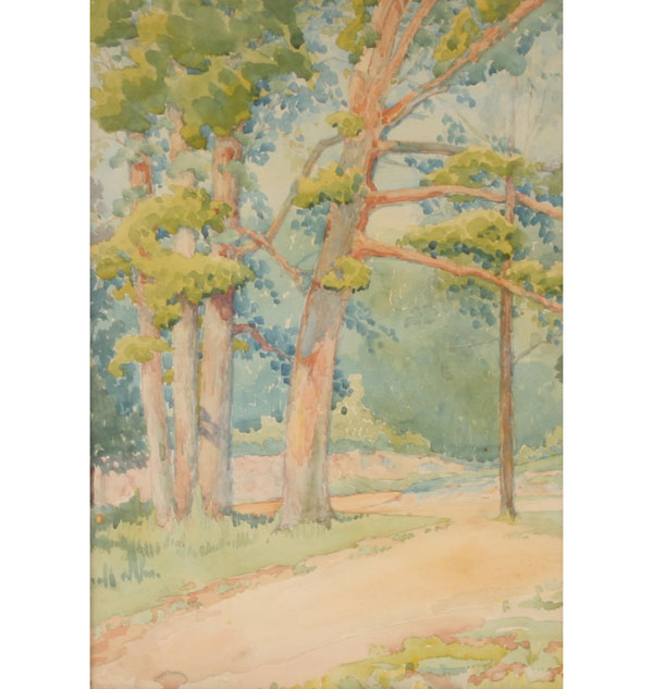 Appraisal: Post Impressionist watercolor landscape x signed P F Brittan lower