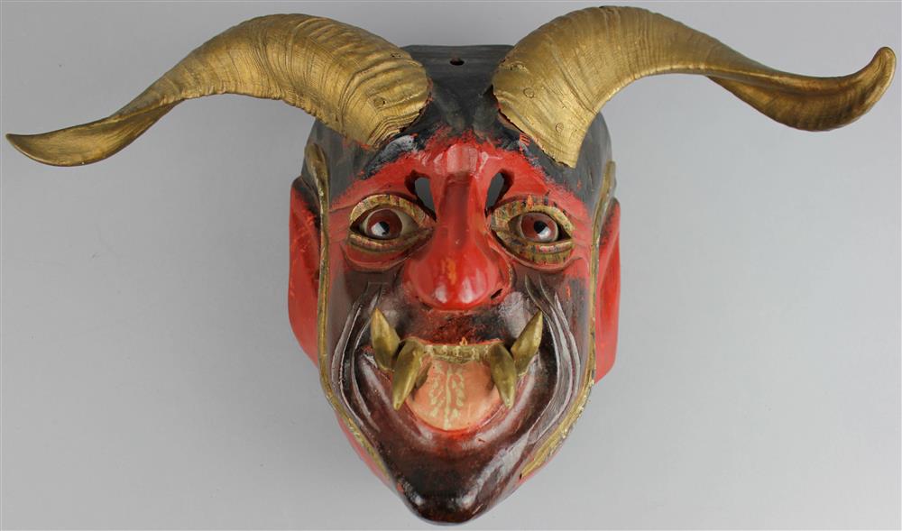 Appraisal: MEXICAN DANCE MASK TH TH CENTURY depicting Diablo the Devil