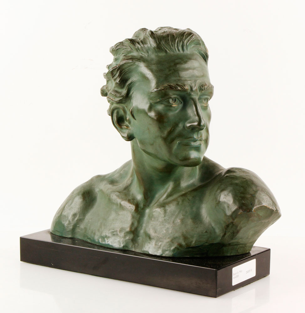 Appraisal: - Bronze Bust of Man's Head Bronze bust of man's