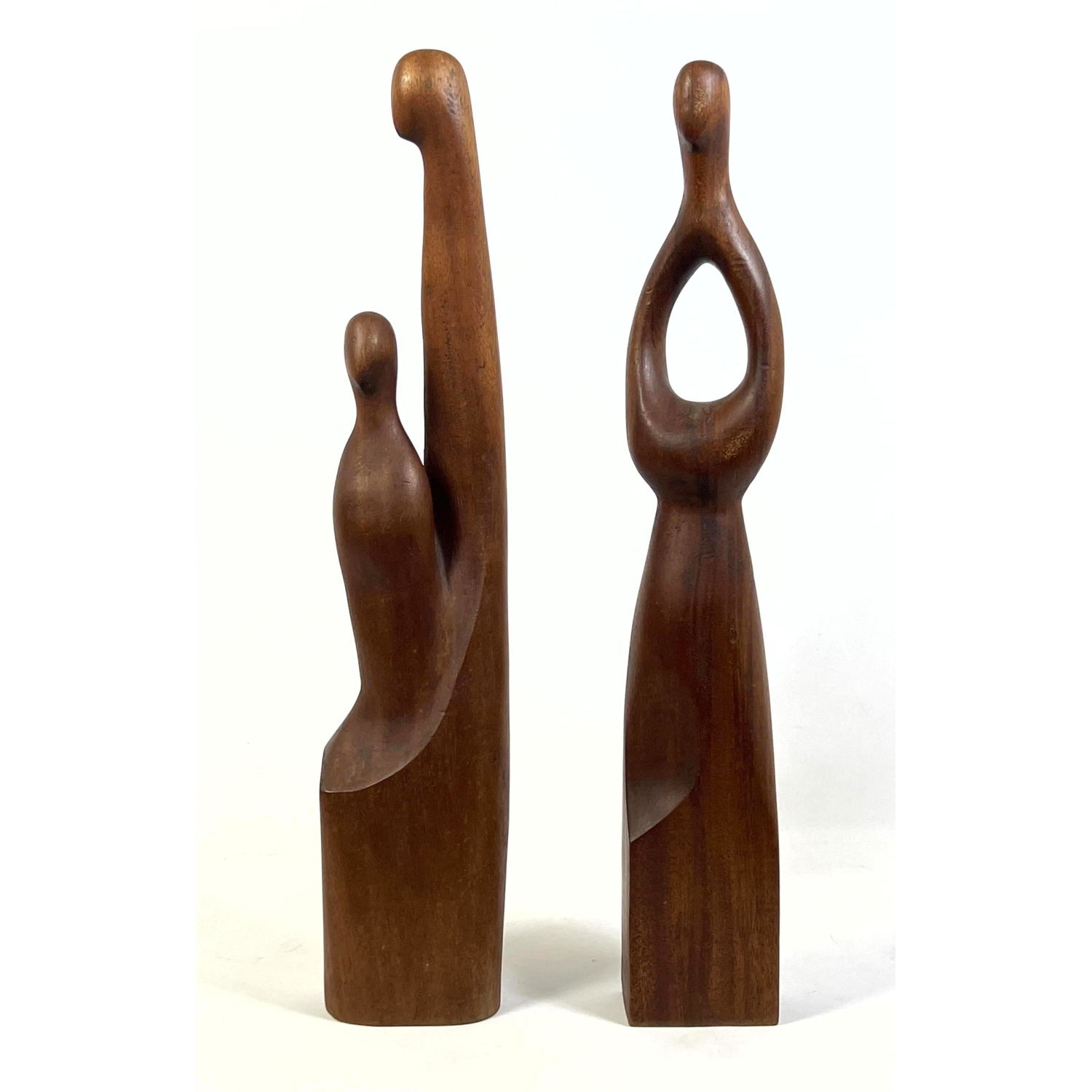 Appraisal: Pair of Danish Carved Teak Figural Sculptures Both signed on