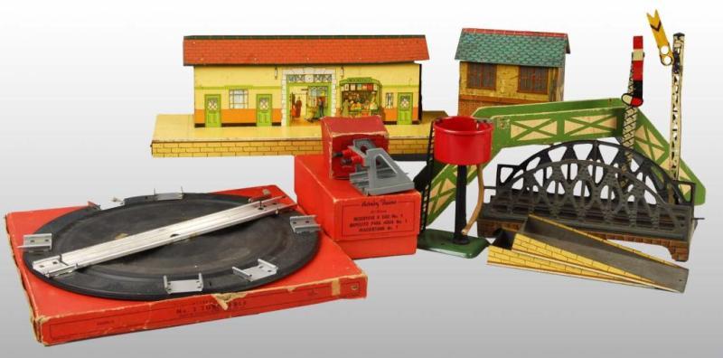 Appraisal: Lot of Hornby Tin Train Accessories Description English Includes a