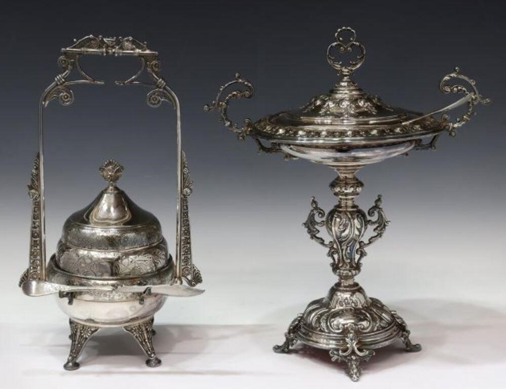 Appraisal: lot of Silverplate serving pieces late th early th c