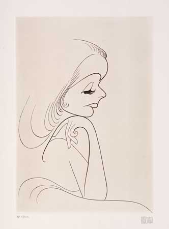 Appraisal: AL HIRSCHFELD Greta Garbo Etching x mm x inches full