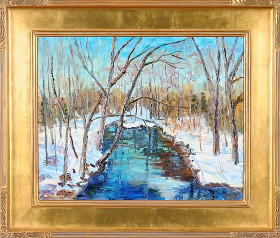 Appraisal: Winter Stream Tinicum Creek oil on canvas x SLL W