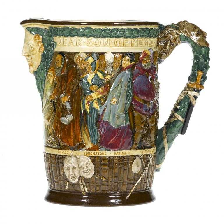 Appraisal: A ROYAL DOULTON SHAKESPEARE JUG DESIGNED BY CHARLES J NOKE