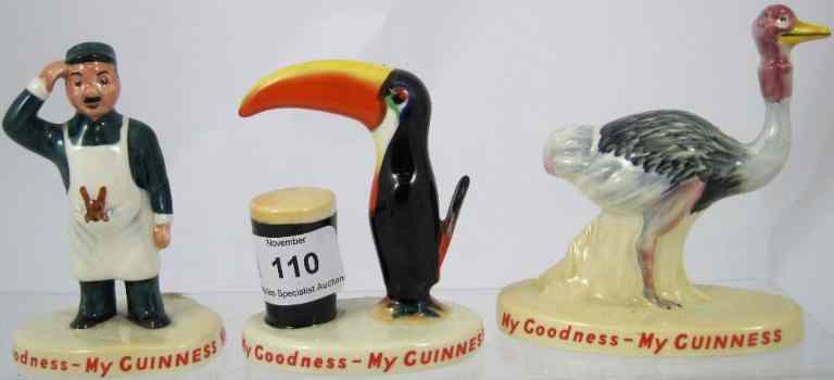 Appraisal: Carltonware Original Guinness Advertising Figures Drayman Emu and Toucan