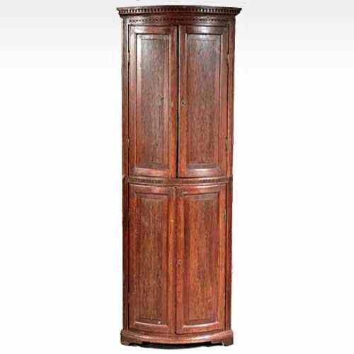 Appraisal: A Swedish Gustavian Pine Bowfront Corner Cabinet circa having a