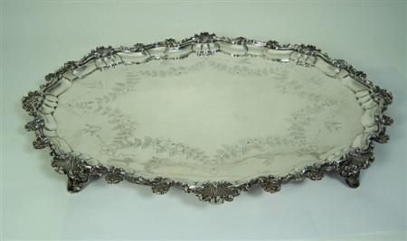 Appraisal: A Victorian silver tray CB London of oval form leaf