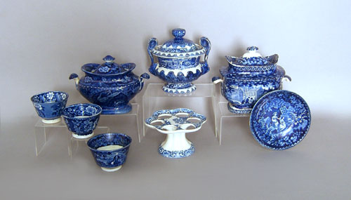 Appraisal: Group of blue Staffordshire th c