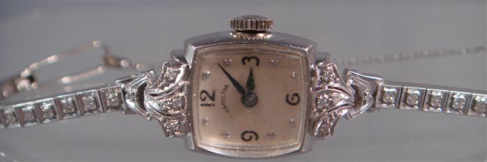 Appraisal: K WG Lady Hamilton diamond wristwatch diamonds in total j