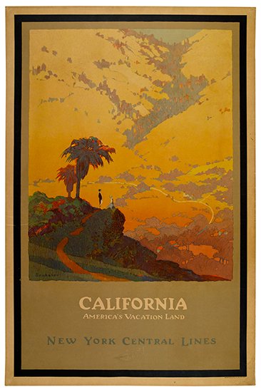 Appraisal: JON O BRUBAKER - CALIFORNIA AMERICA'S VACATION LAND NEW YORK