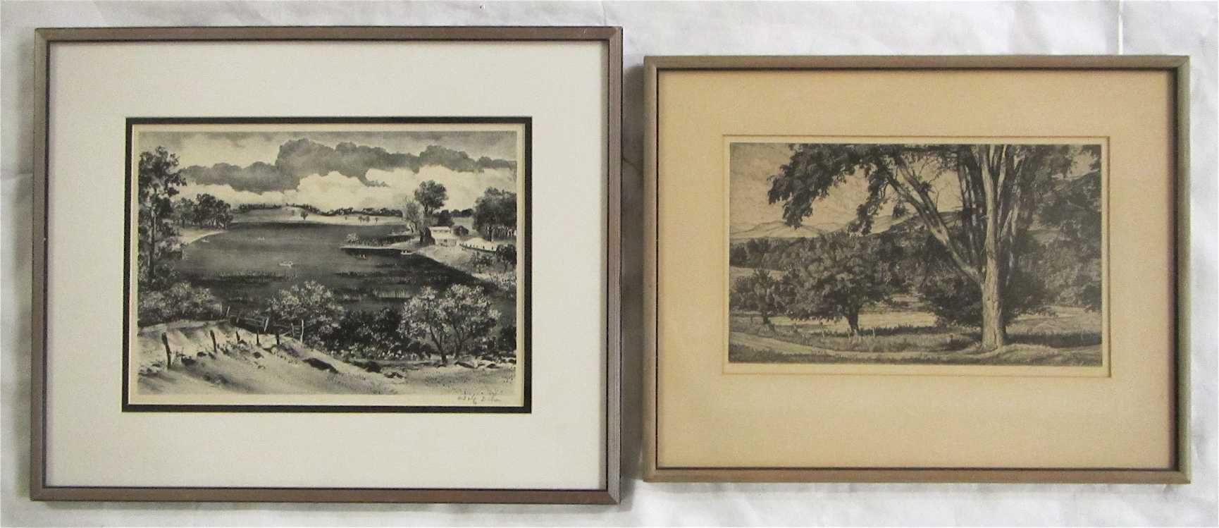 Appraisal: TWO SIGNED ORIGINAL PRINTS Adolph Dehn N Y - The