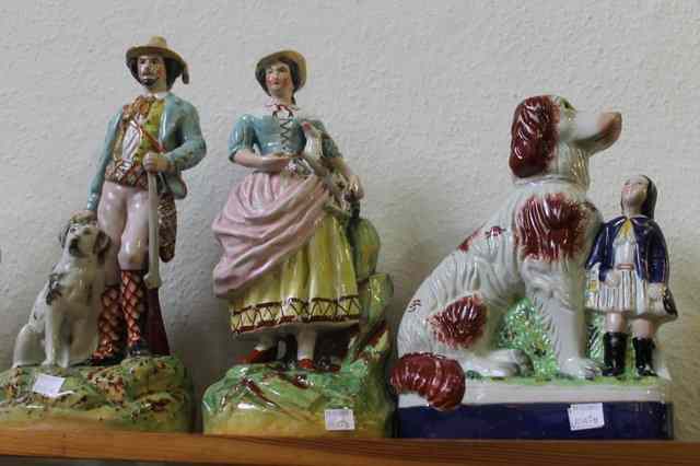 Appraisal: A COLLECTION OF EIGHT VICTORIAN AND REPRODUCTION STAFFORDSHIRE FIGURES to