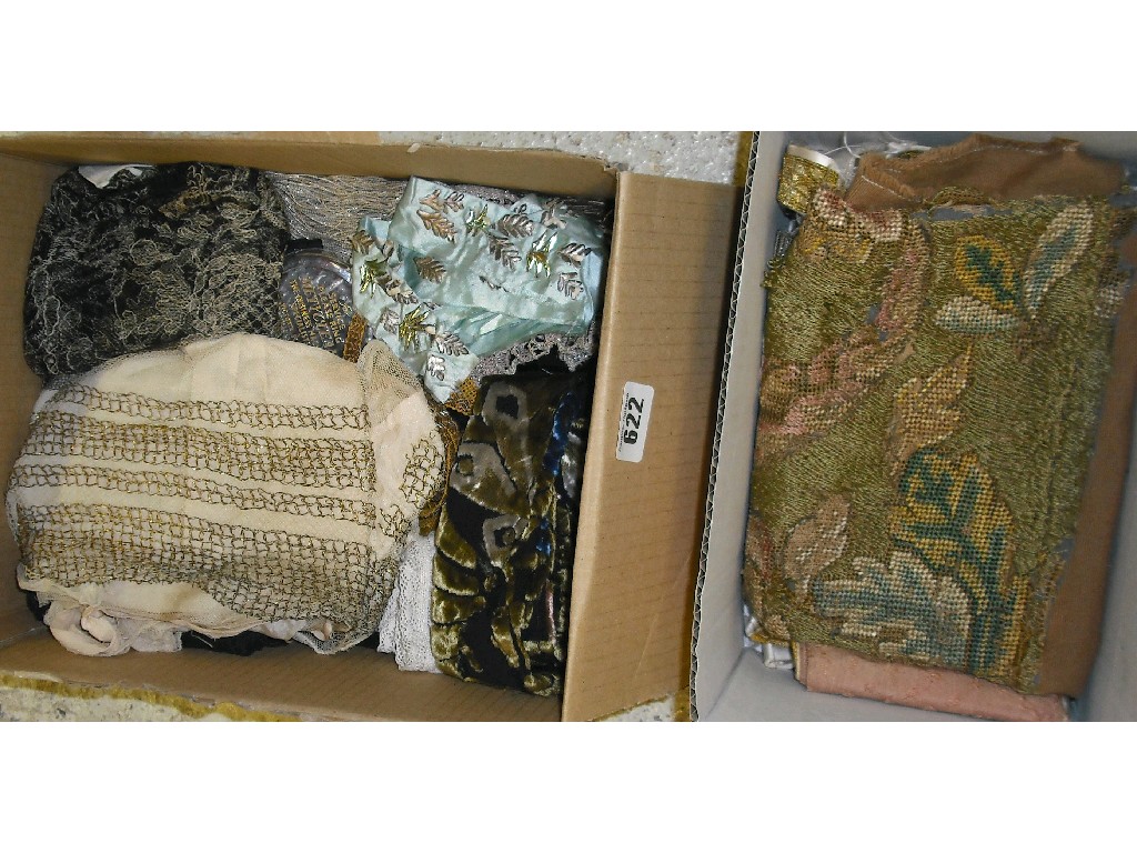 Appraisal: Small quantity of trim beads embroideries etc two boxes