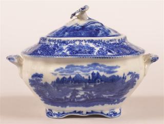 Appraisal: Flow Blue China Covered Sugar Bowl Flow Blue China Nonpareil