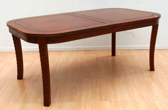 Appraisal: A fruitwood extension dining table with one leaf cm long