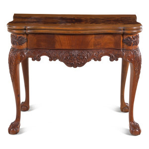 Appraisal: A George II Style Mahogany Flip-Top Table th Century Height