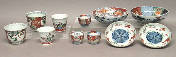 Appraisal: A group of eleven Imari porcelain Including three small wine