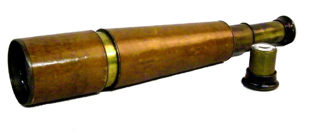 Appraisal: Brass tan leather bound three drawer telescope by Wray London