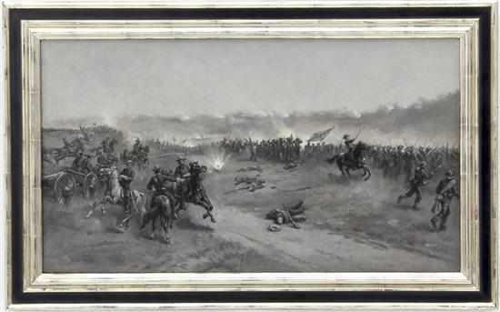 Appraisal: Charles Hallowell Stephens Pennsylvania - PICKETT'S CHARGE oil on canvas