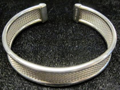 Appraisal: Sterling silver mesh cuff Tiffany Co Signed by the maker