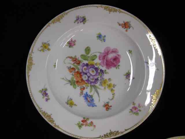 Appraisal: Set of Dresden Porcelain Bowls handpainted floral sprays gold trim